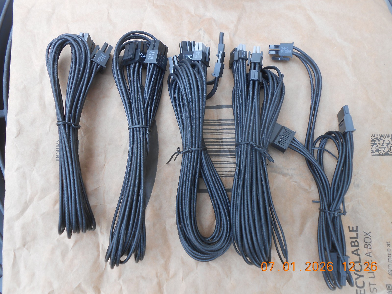 Lot of 5 Corsair RMe Series RM750e SATA CPU PCI-E Replacement Wires/Cables