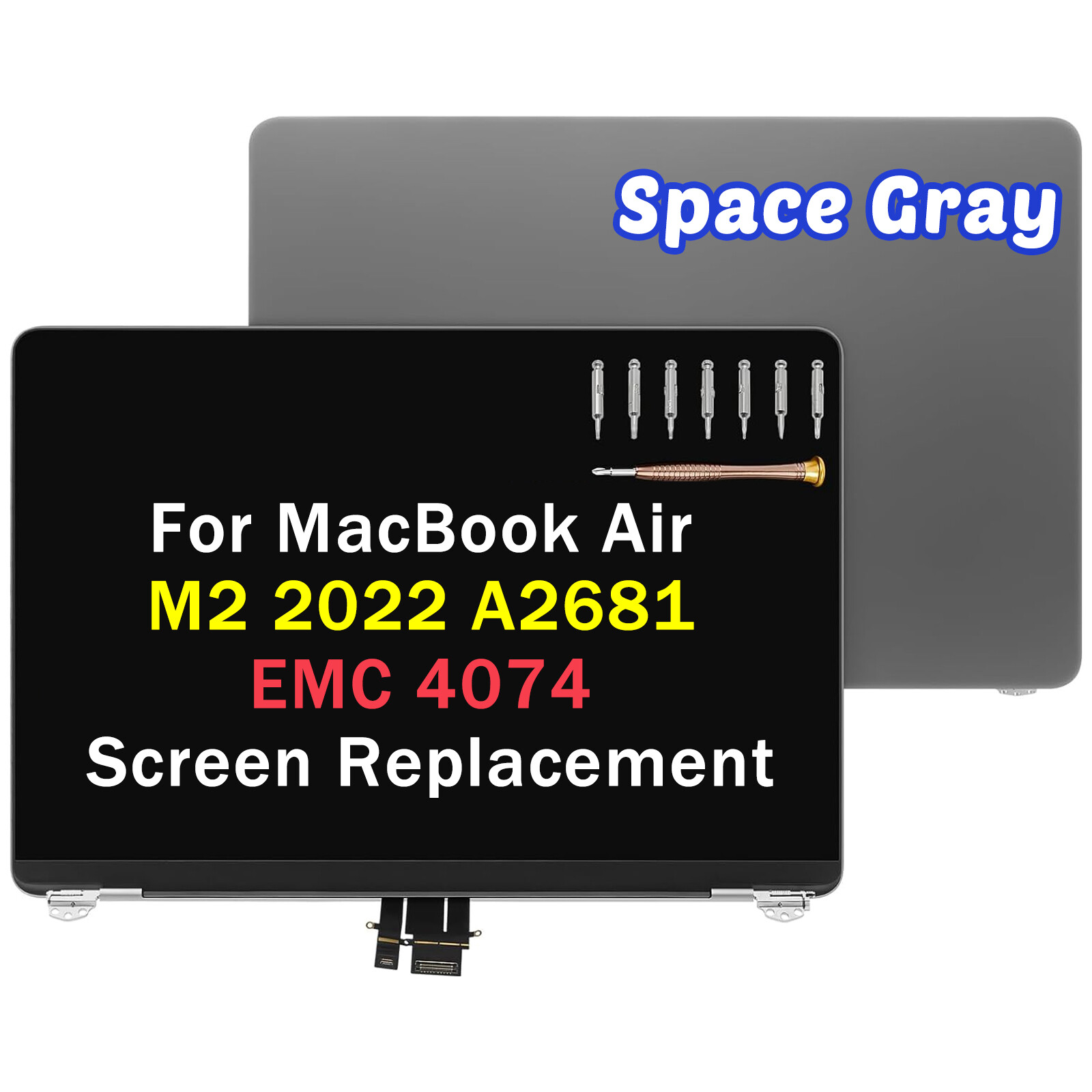 13.6″ for MacBook Air M2 2022 A2681 EMC 4074 LCD Screen Display Full Assembly A+