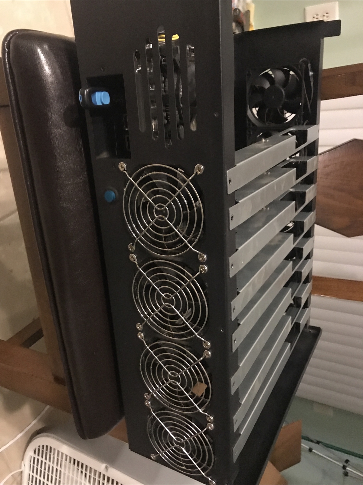 Mining Rig Case With 8 Gpu Motherboard (gpus Not Included)