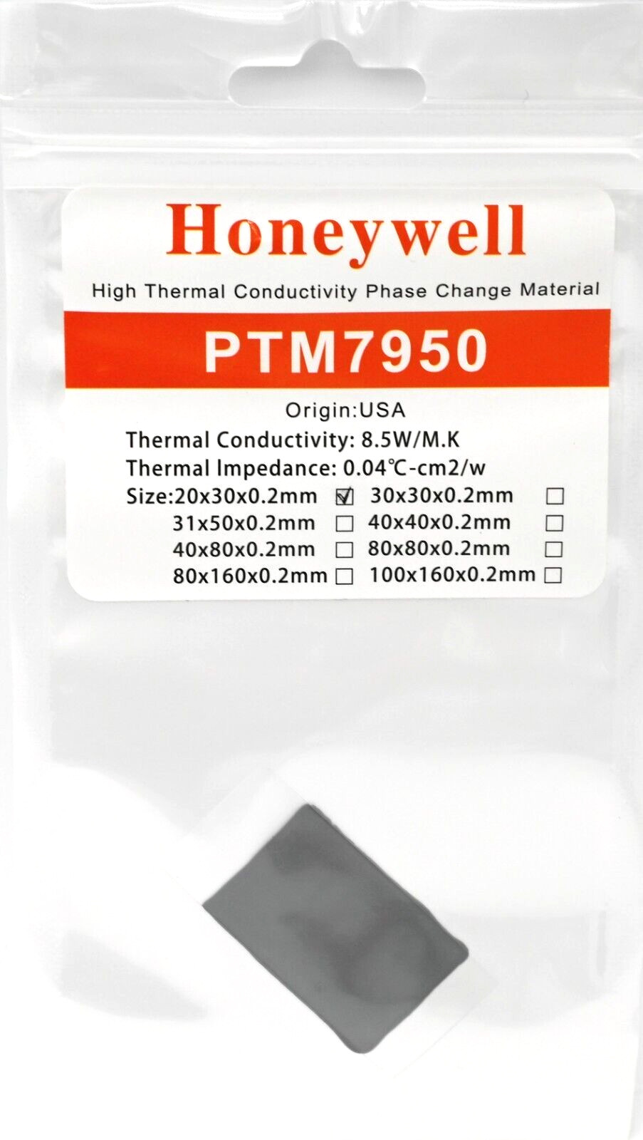 Honeywell PTM7950 20x30mm Phase Change Thermal Paste Laptop CPU Graphics