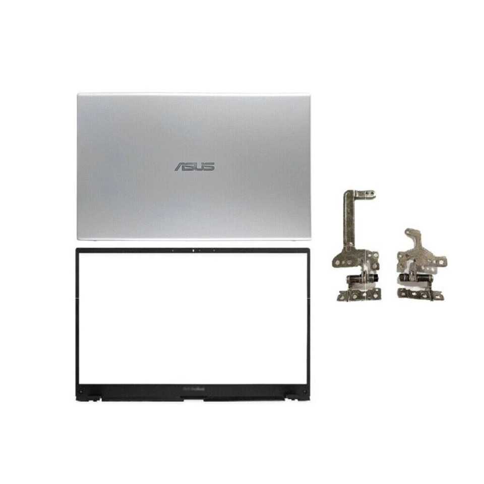 New Back Cover+Front Bezel+Hinges For ASUS VivoBook X512 X512U V5000F Top Silver