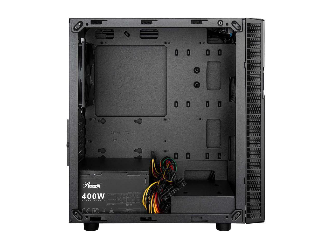 Rosewill FBM-X2-400 Black Steel Plastic Mini Tower Computer Case 400W Power S…