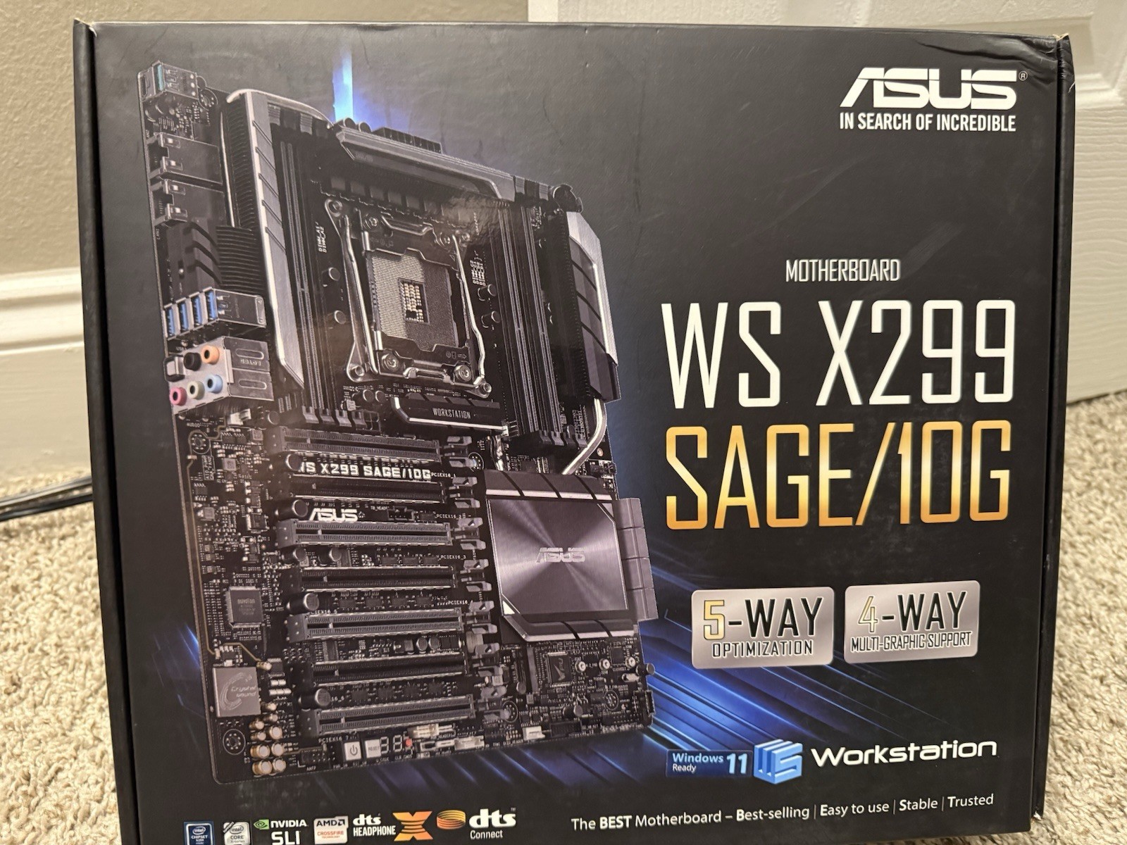 ASUS WS X299 SAGE/10G CEB Workstation Motherboard – New in Box (Complete)