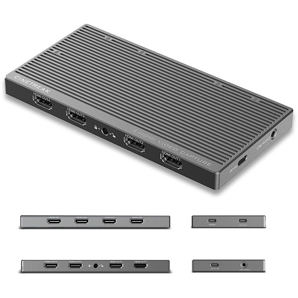 CineTreak CT-4 4K Video Capture Card – 4 HDMI Inputs, UVC Plug-&-Play, 4-Channel