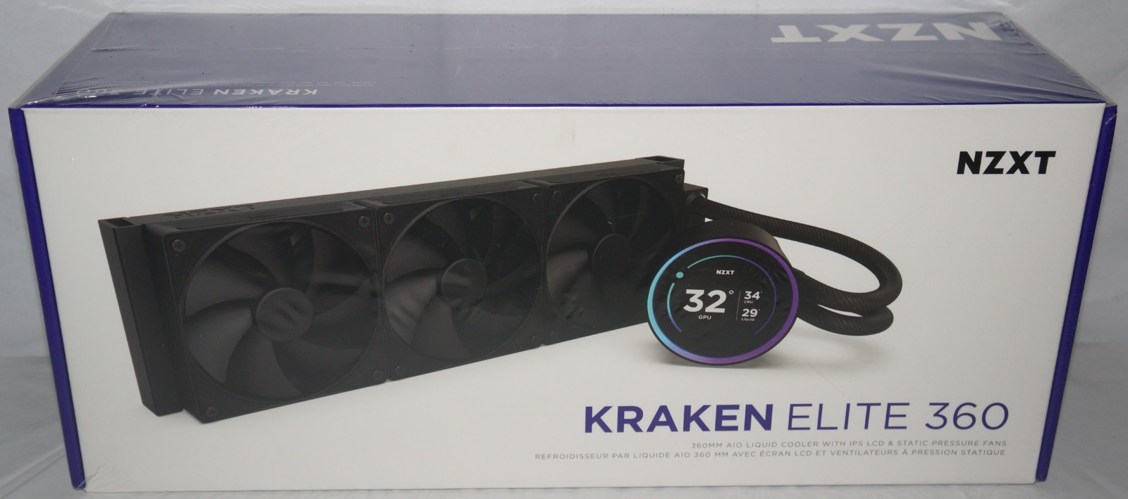 New NZXT Kraken Elite 360mm 2024 Radiator Liquid CPU Cooler w/2.72″ IPS Display