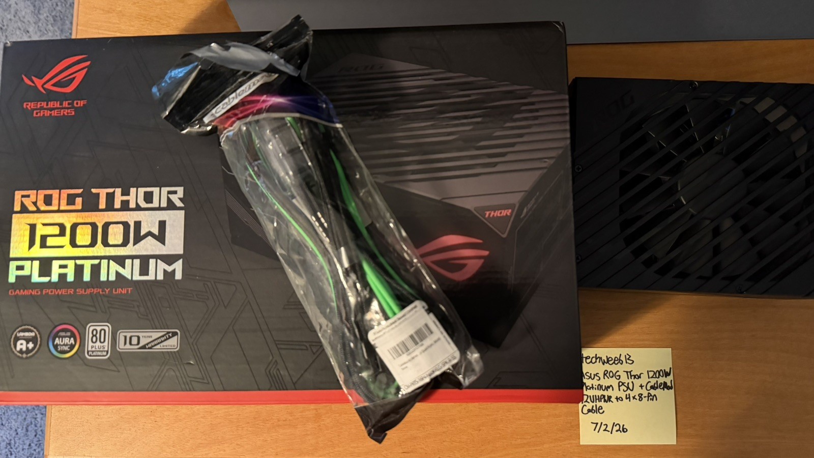 Asus ROG Thor 1200w Platinum PSU + CableMod RT-Series 12VHPWR to 4 x 8-Pin Cable