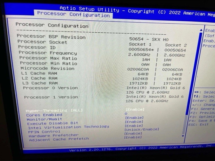 Supermicro X11DAi‑N LGA3647 DDR4 E‑ATX Xeon GOLD 6126 2.60GHz
