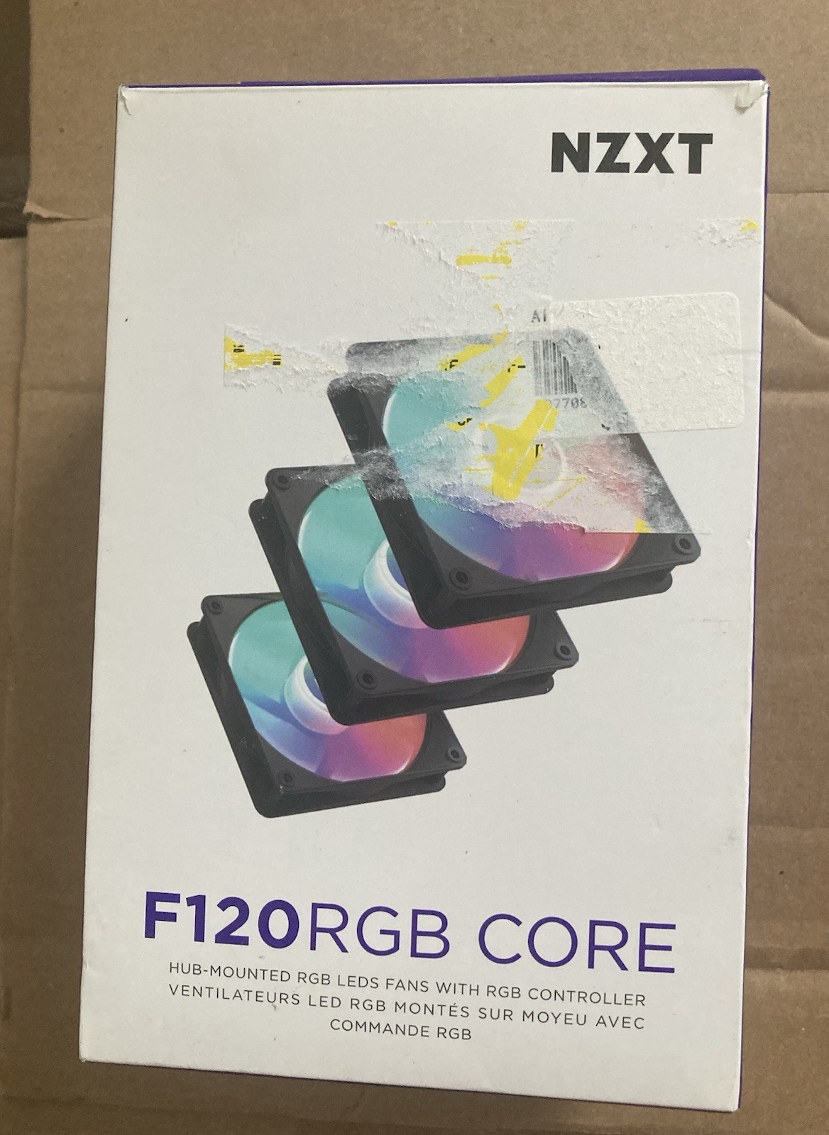 NZXT F120RGB Core 120mm Multicolor RGB Case Fan 4-Pin PWM 12V Black FDB