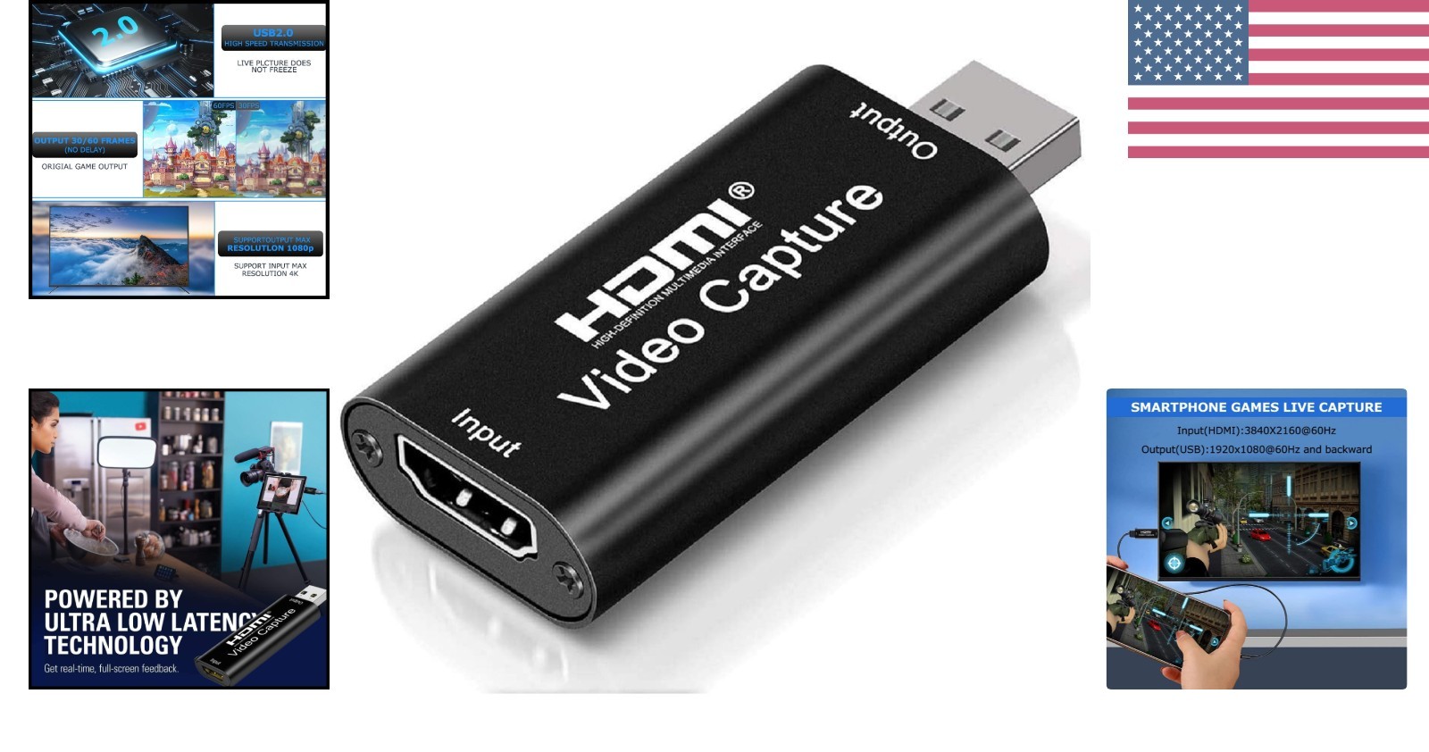 Portable 4K HDMI Capture Card – Easy to Use USB Adapter for Content Creation